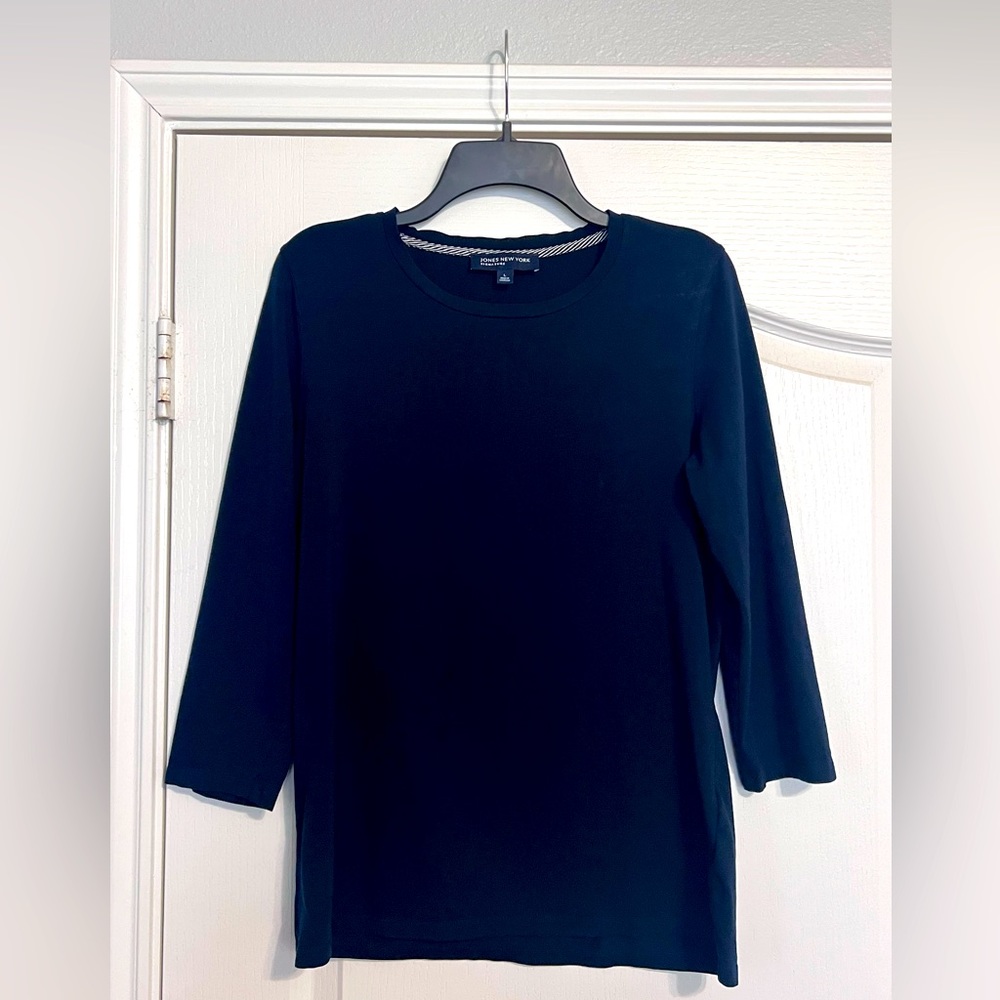 Jones New York Navy 3/4 sleeve Women’s blouse